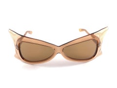 New Vintage Pierre Cardin Translucent Wrap Oversized Sunglasses 1960's France