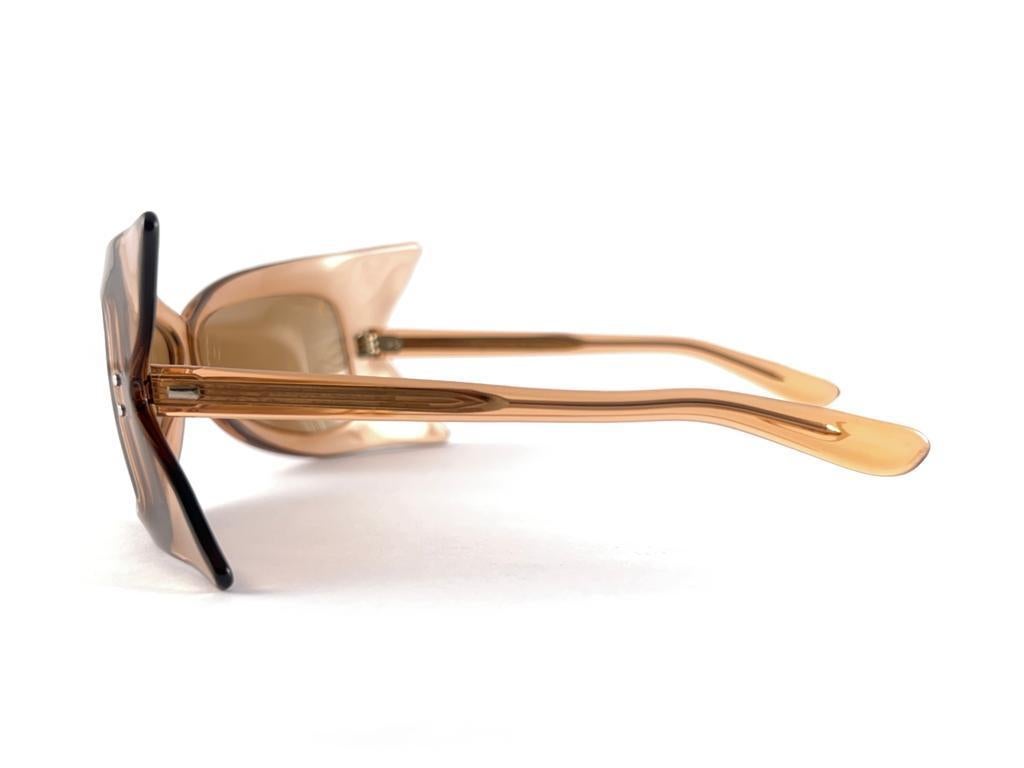 New Vintage Pierre Cardin Translucent Wrap Oversized Sunglasses 1960's France For Sale 1