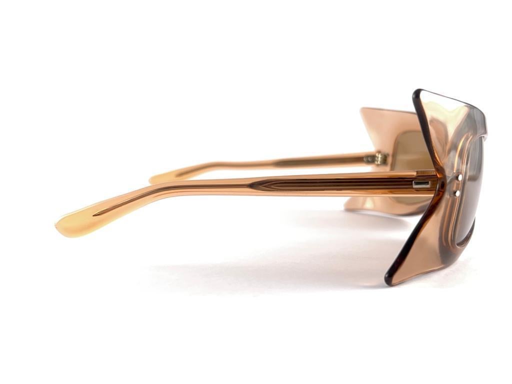 New Vintage Pierre Cardin Translucent Wrap Oversized Sunglasses 1960's France For Sale 2