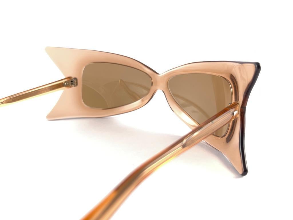 New Vintage Pierre Cardin Translucent Wrap Oversized Sunglasses 1960's France For Sale 4