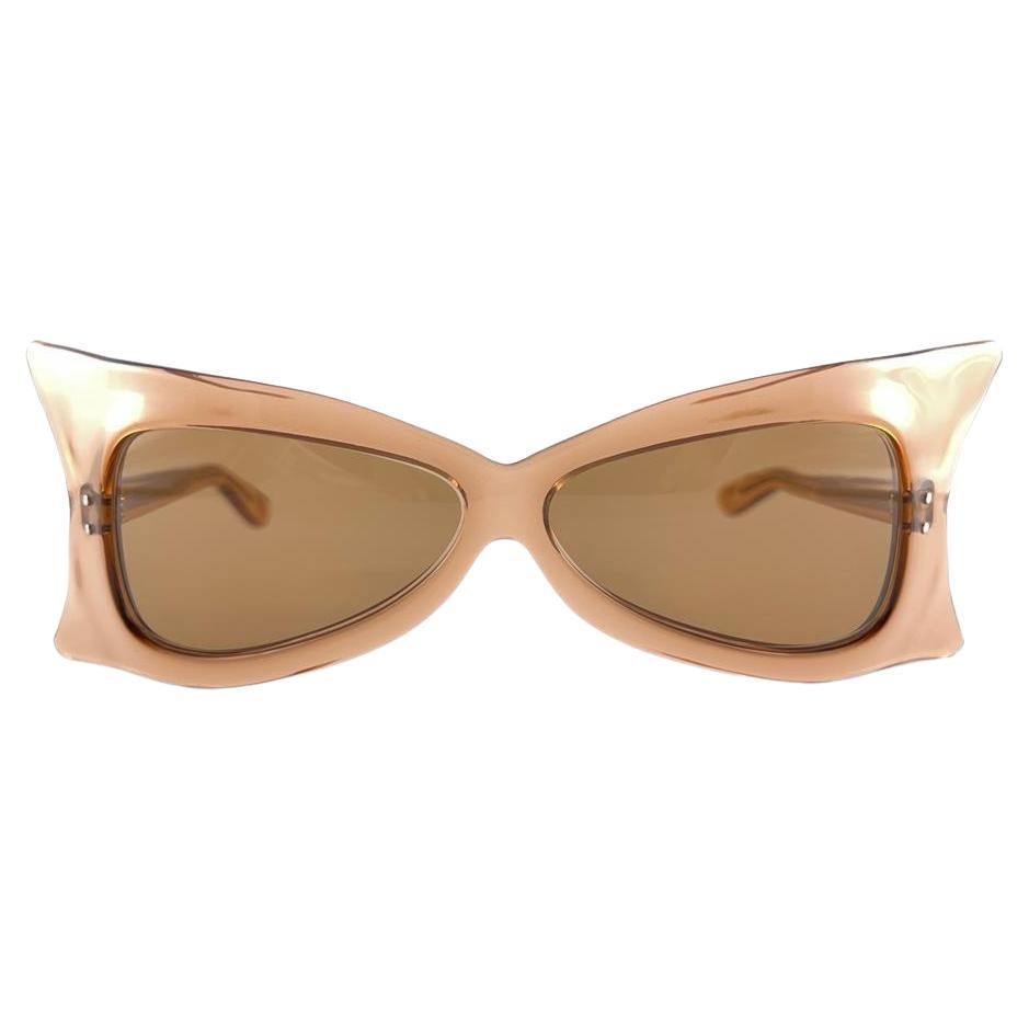 New Vintage Pierre Cardin Translucent Wrap Oversized Sunglasses 1960's France For Sale
