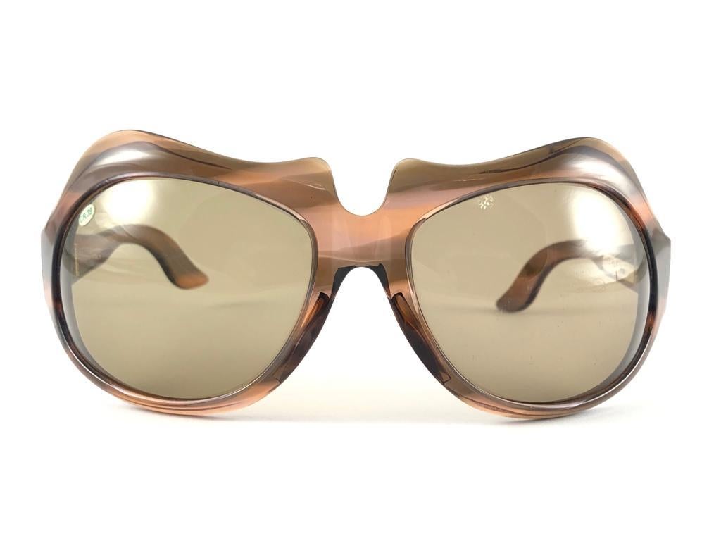 New Vintage Pierre Marly Albatros Oversized Avantgarde 1960's Sunglasses For Sale 5