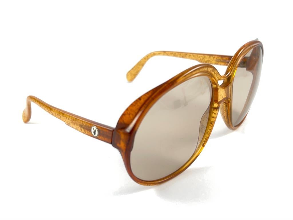 New Vintage Playboy 3031 Optyl Translucent Marbled Oversized Optyl Sunglasses For Sale 2