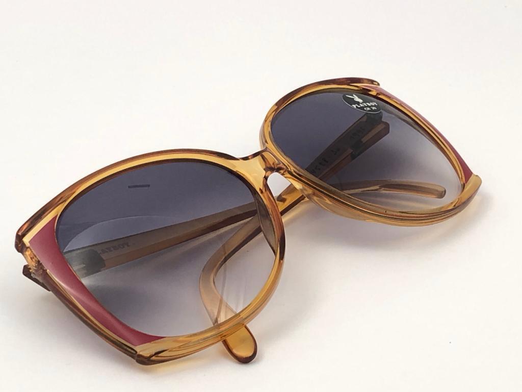 Black New Vintage Playboy 4528  Optyl Translucent Oversized Optyl Sunglasses For Sale