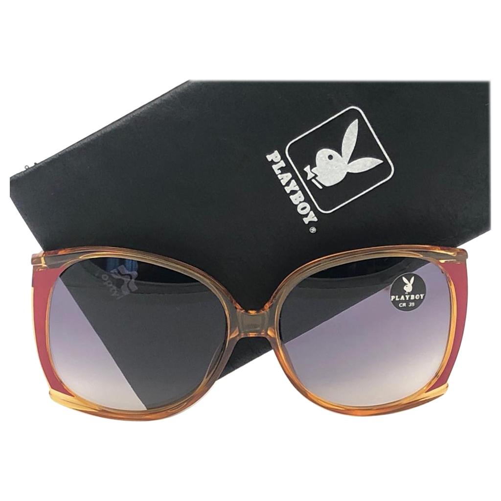 New Vintage Playboy 4528  Optyl Translucent Oversized Optyl Sunglasses For Sale