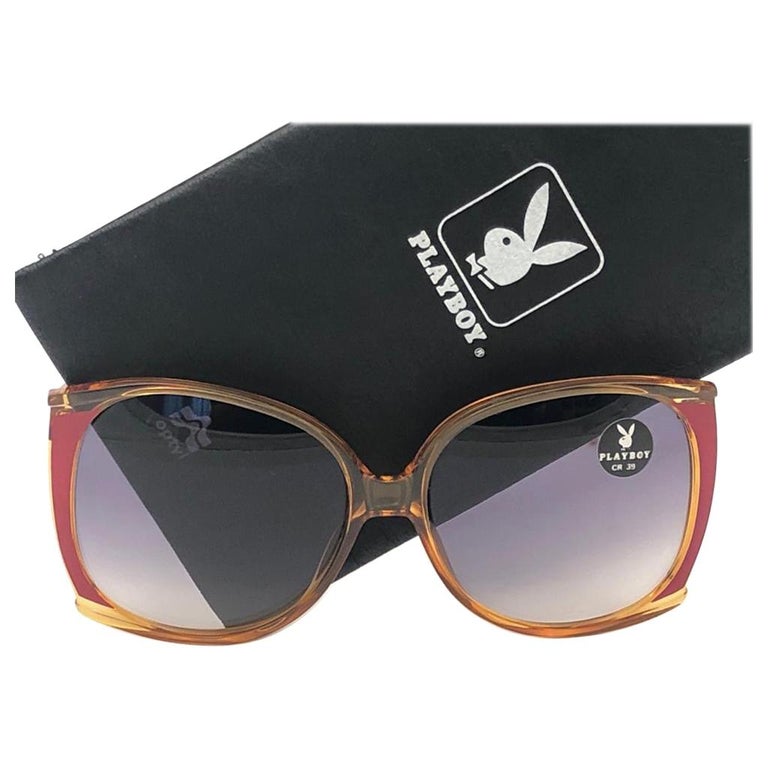 New Vintage Playboy 4528 Optyl Translucent Oversized Optyl Sunglasses