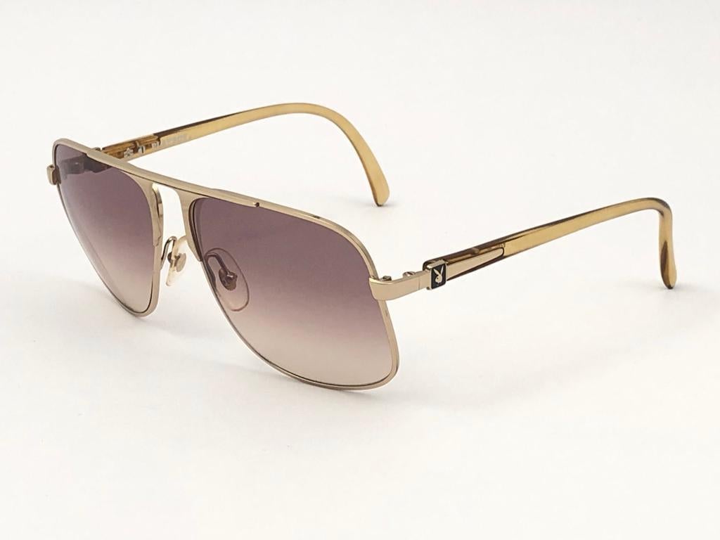 Nuovo Playboy 4540 d'epoca  Occhiali da sole Optyl dorati oversize 5