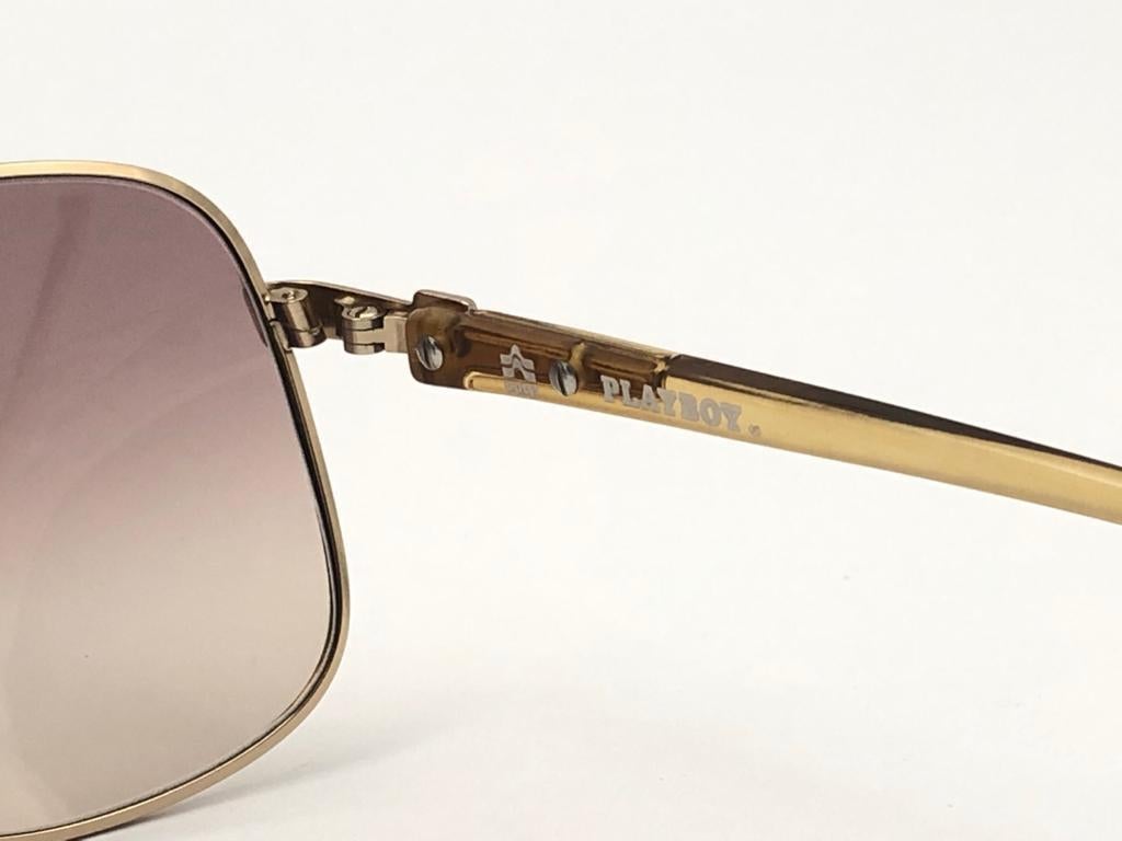 Nuovo Playboy 4540 d'epoca  Occhiali da sole Optyl dorati oversize 3