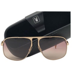 Nuovo Playboy 4540 d'epoca Occhiali da sole Optyl dorati oversize