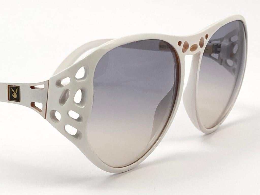 Women's New Vintage Playboy 4543 Optyl White Optyl Sunglasses Made in Austria