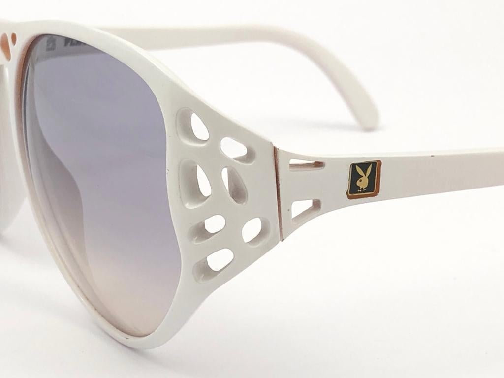 New Vintage Playboy 4543 Optyl White Optyl Sunglasses Made in Austria 1