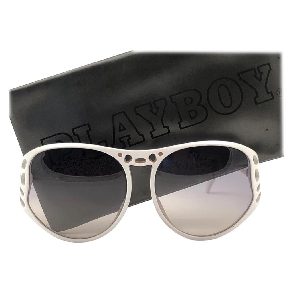 New Vintage Playboy 4543 Optyl White Optyl Sunglasses Made in Austria