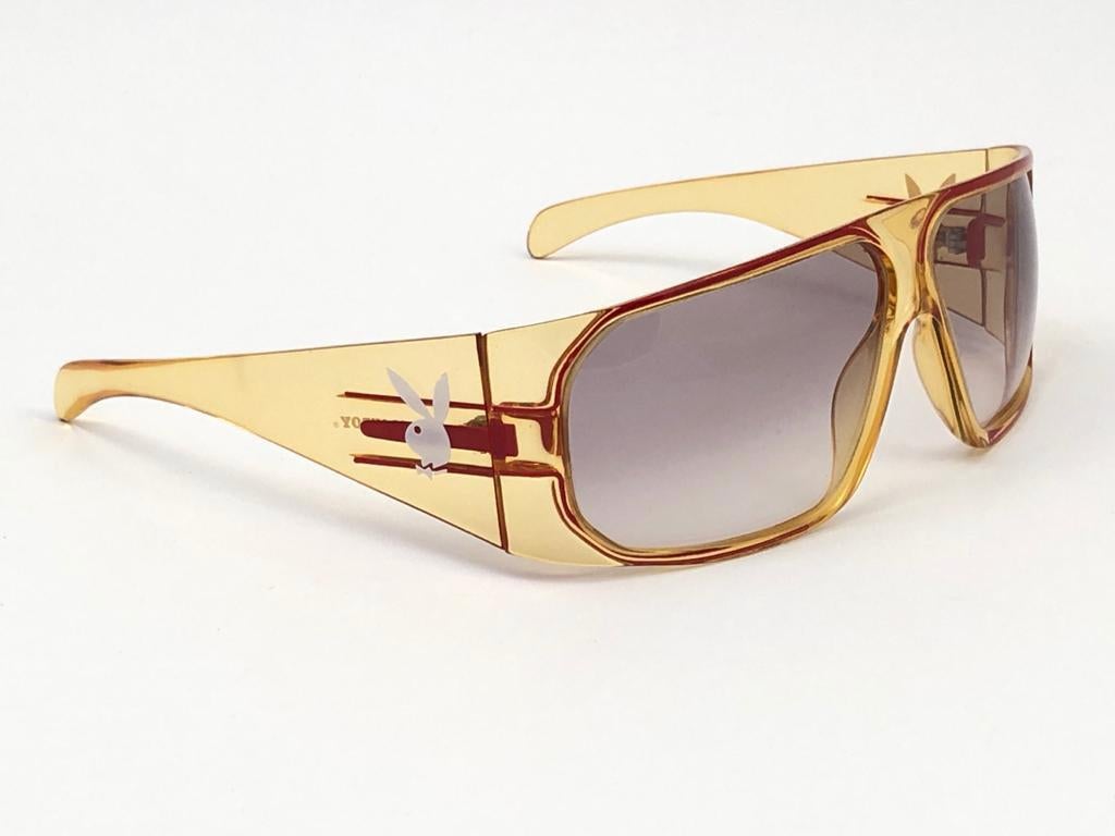 New Vintage Playboy 4545 Optyl Translucent Oversized Optyl Sunglasses For Sale 6