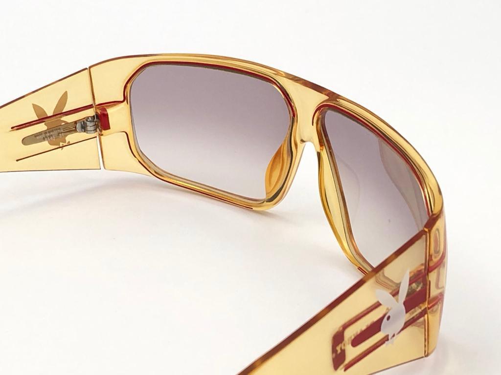 New Vintage Playboy 4545 Optyl Translucent Oversized Optyl Sunglasses For Sale 3