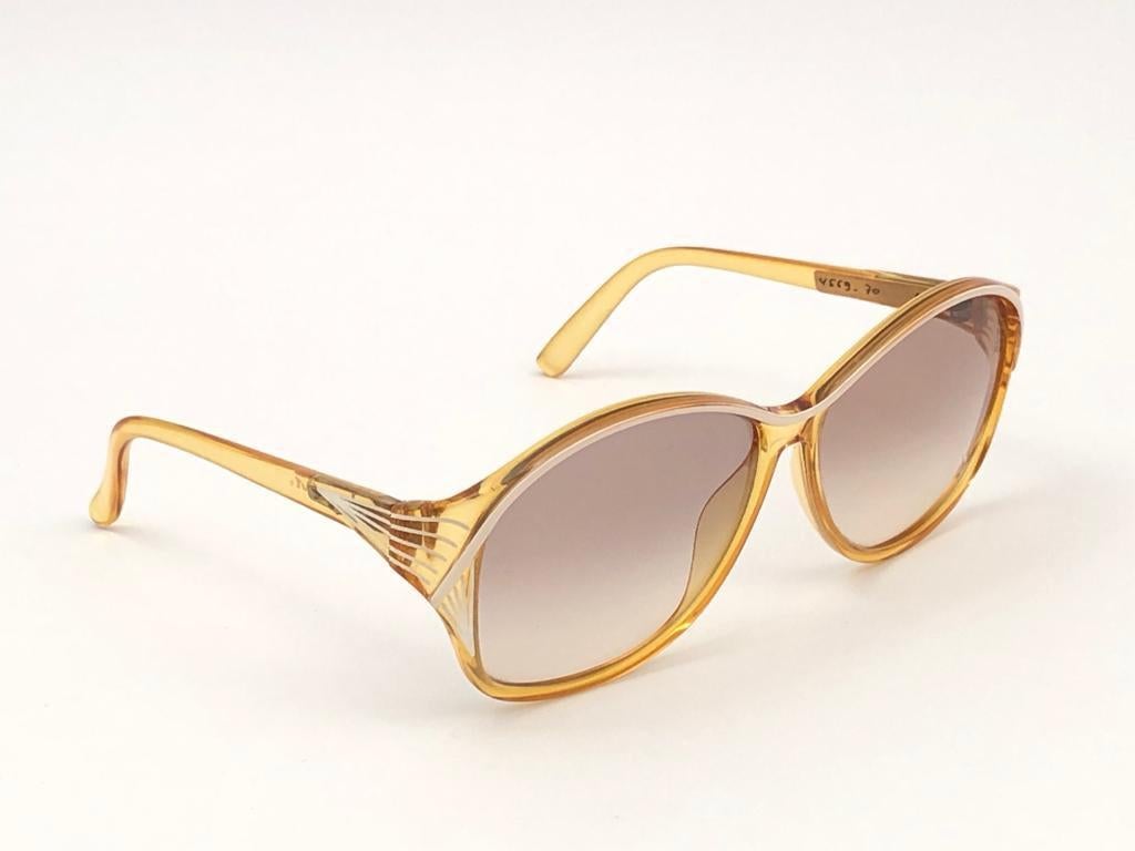 Black New Vintage Playboy 4559  Optyl Amber Translucent Sunglasses Made in Austria