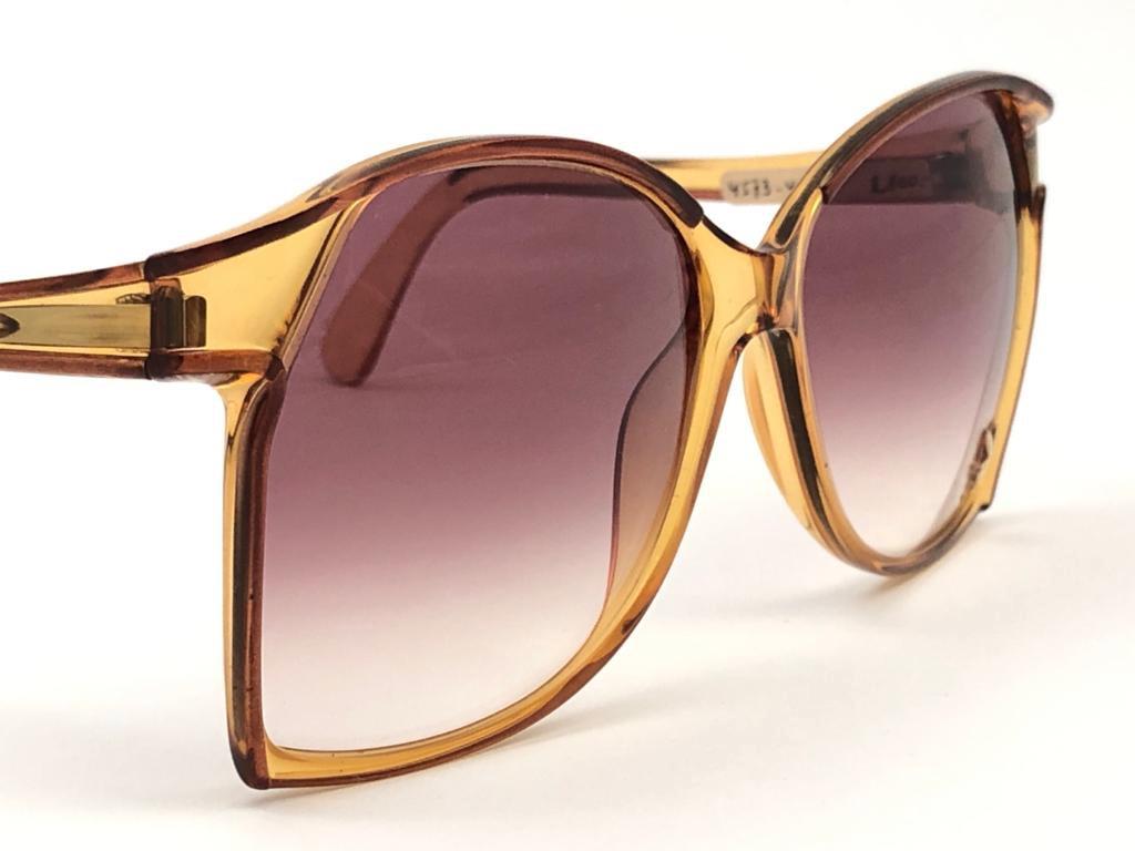 Women's New Vintage Playboy 4573  Optyl Amber Translucent Sunglasses Made in Austria