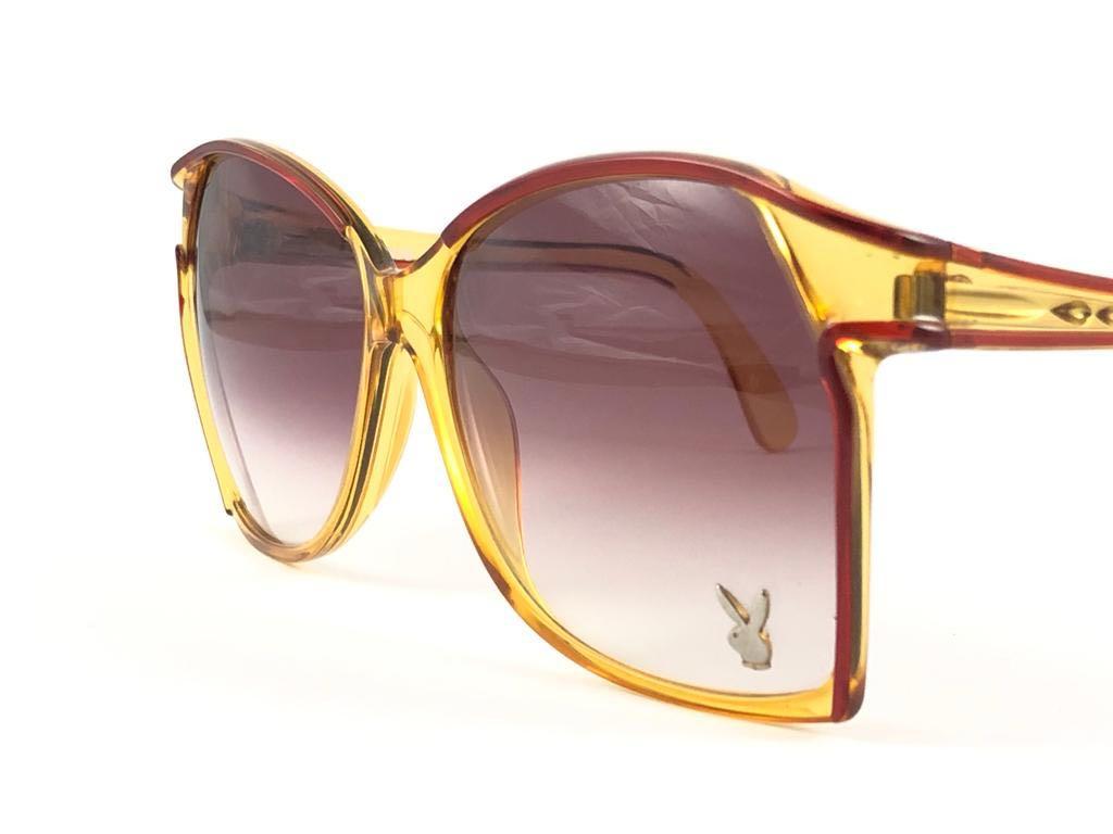 New Vintage Playboy 4573  Optyl Translucent Oversized Optyl Sunglasses For Sale 1