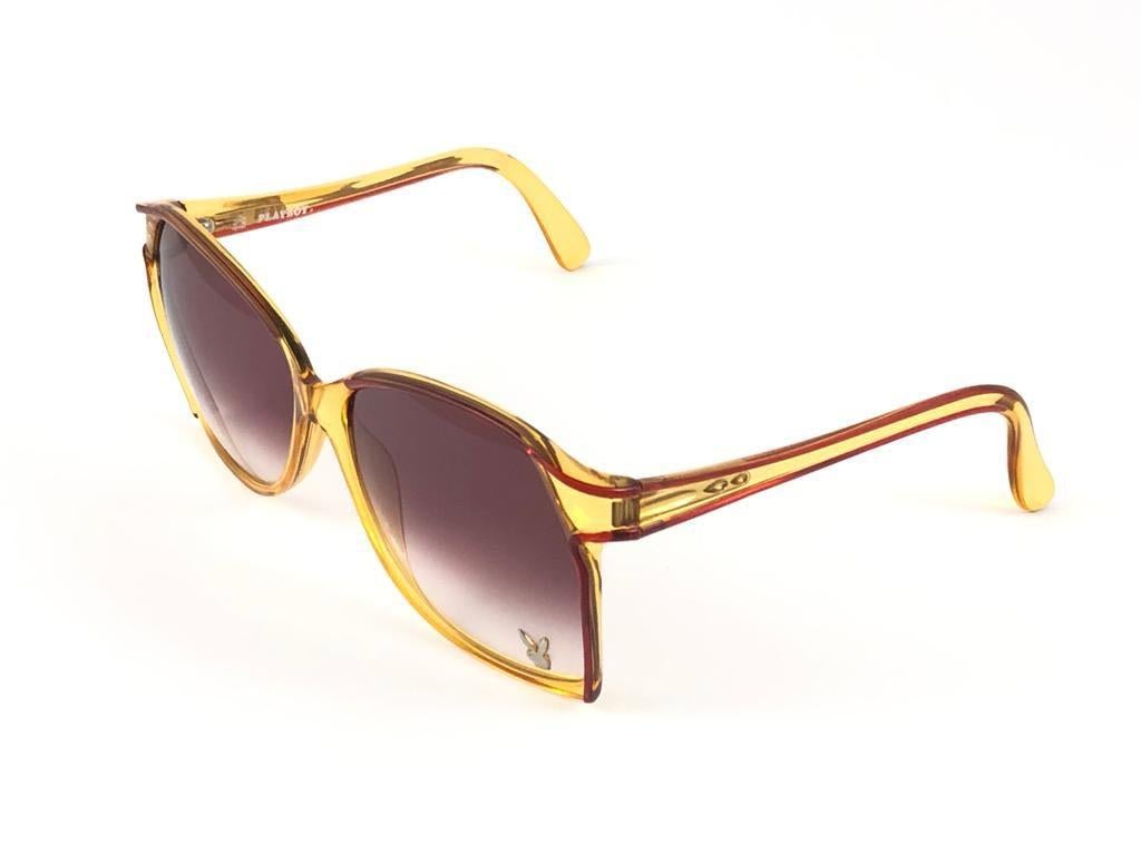 New Vintage Playboy 4573  Optyl Translucent Oversized Optyl Sunglasses For Sale 2
