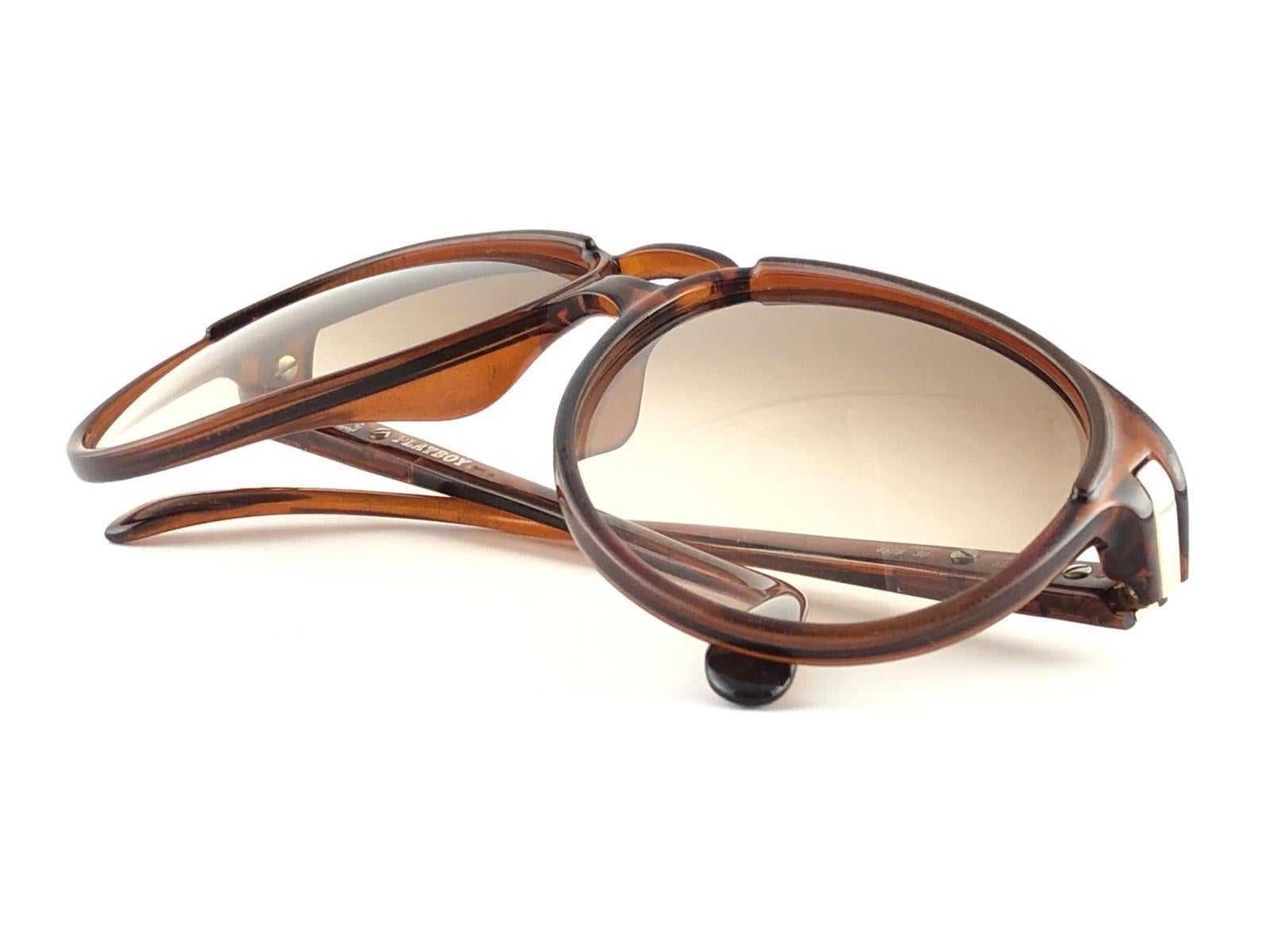 Neu Vintage Playboy 4578 Optyl Transluzente Honig-Sonnenbrille Made in Germany im Angebot 5