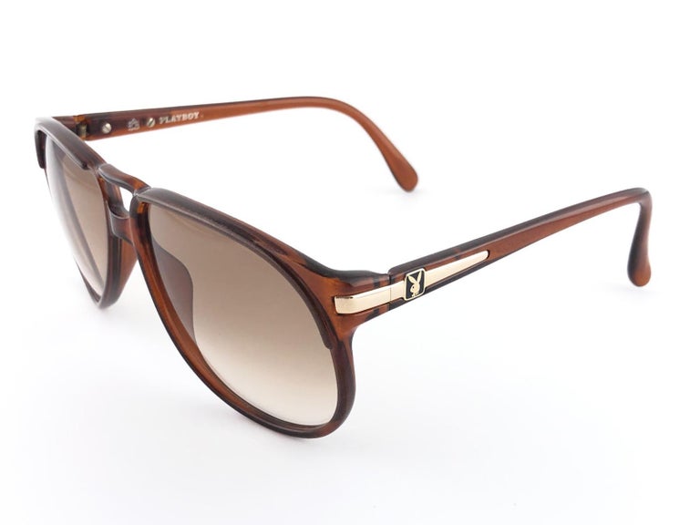 New Vintage Playboy 4578 Optyl Translucent Honey Sunglasses Made in