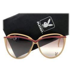 New Vintage Playboy 4611 Optyl Beige Oversized Optyl Sunglasses Made in Austria