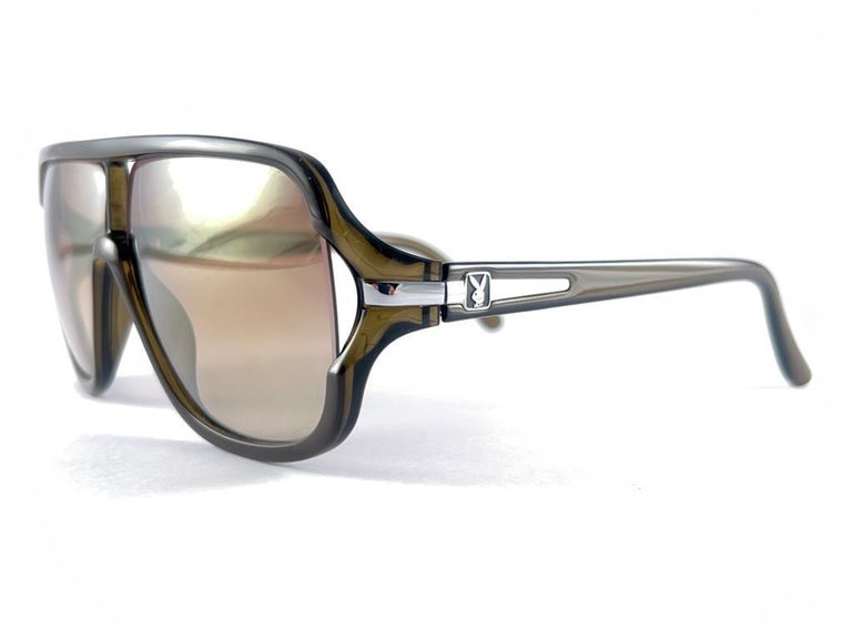 New Vintage Playboy Optyl Translucent Oversized Sunglasses 70's