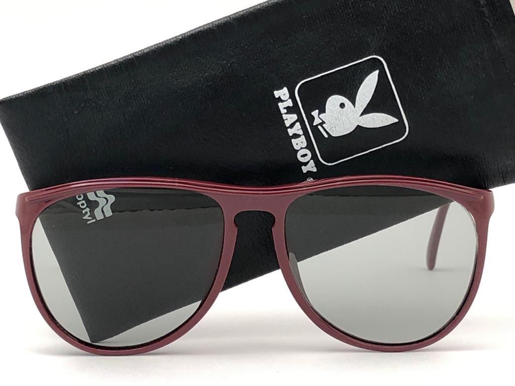New Vintage Playboy Oversized Burgundy Optyl Sunglasses Made in Austria 5