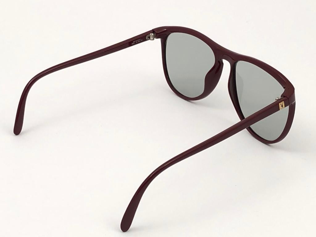 New Vintage Playboy Oversized Burgundy Optyl Sunglasses Made in Austria In New Condition In Baleares, Baleares