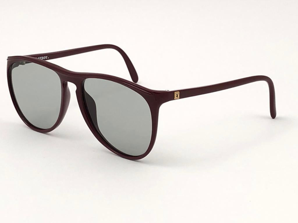 New Vintage Playboy Oversized Burgundy Optyl Sunglasses Made in Austria 3