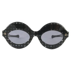 New Retro Pompeii Chequered Made in Italy Sunglasses, 1970  