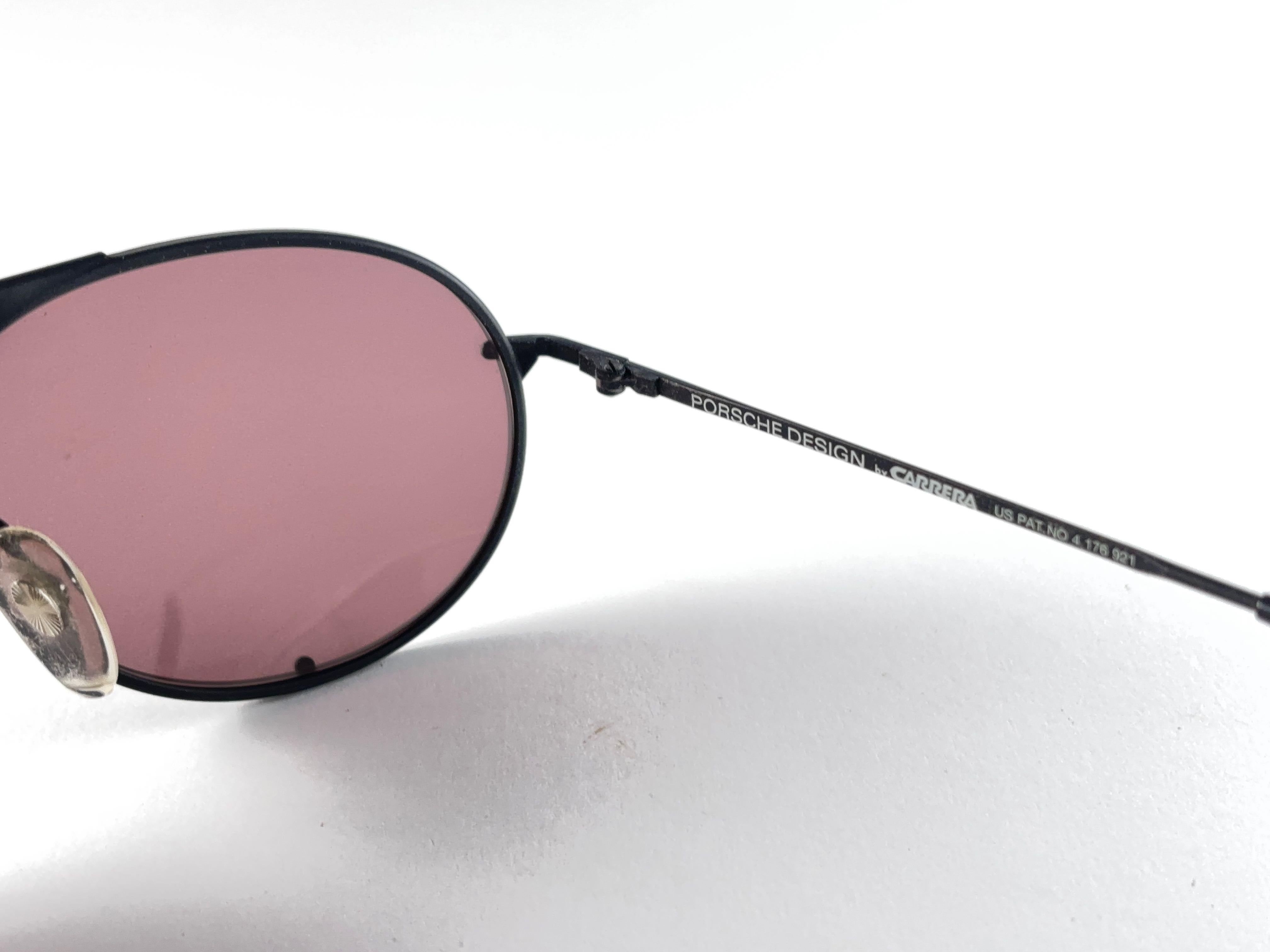 Women's or Men's New Vintage Porsche 5651 Shield Black Matte Frame 1990 Sunglasses Austria For Sale