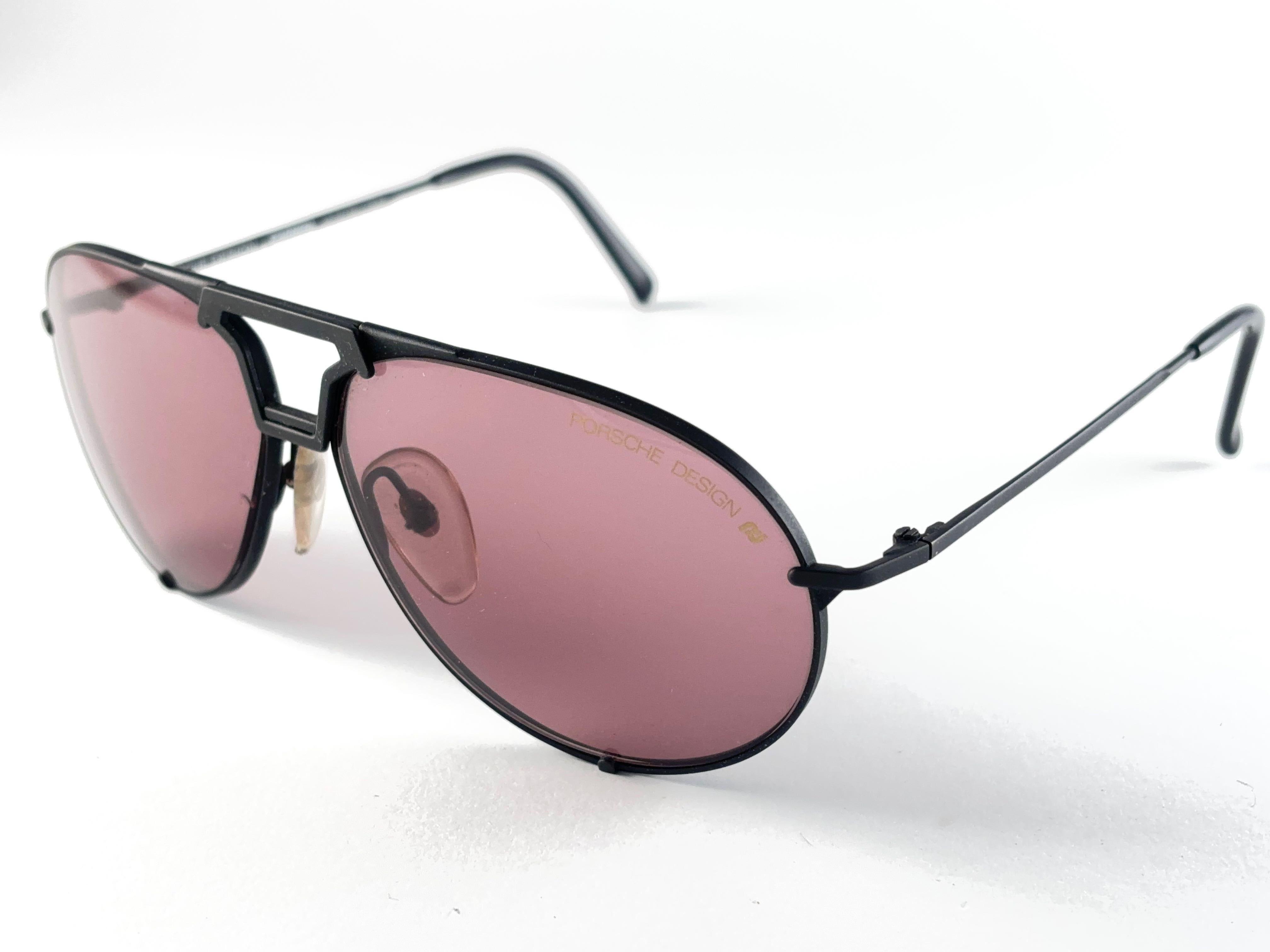 New Vintage Porsche 5651 Shield Black Matte Frame 1990 Sunglasses Austria For Sale 1
