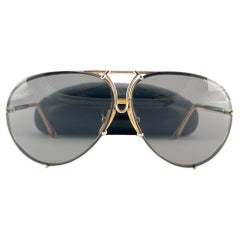 New Vintage Porsche Aviator Gold Frame Grey Lenses 1980's Sunglasses Austria