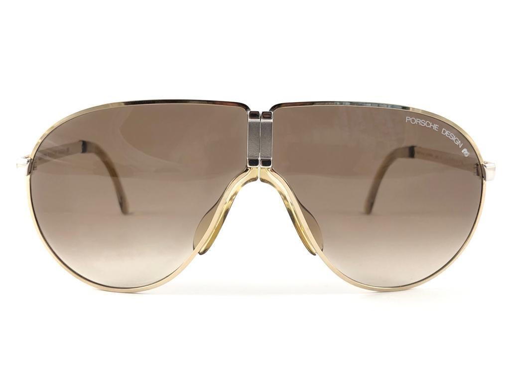 New Vintage Porsche Design 5622 42 Gold Foldable Sunglasses 1990s 2