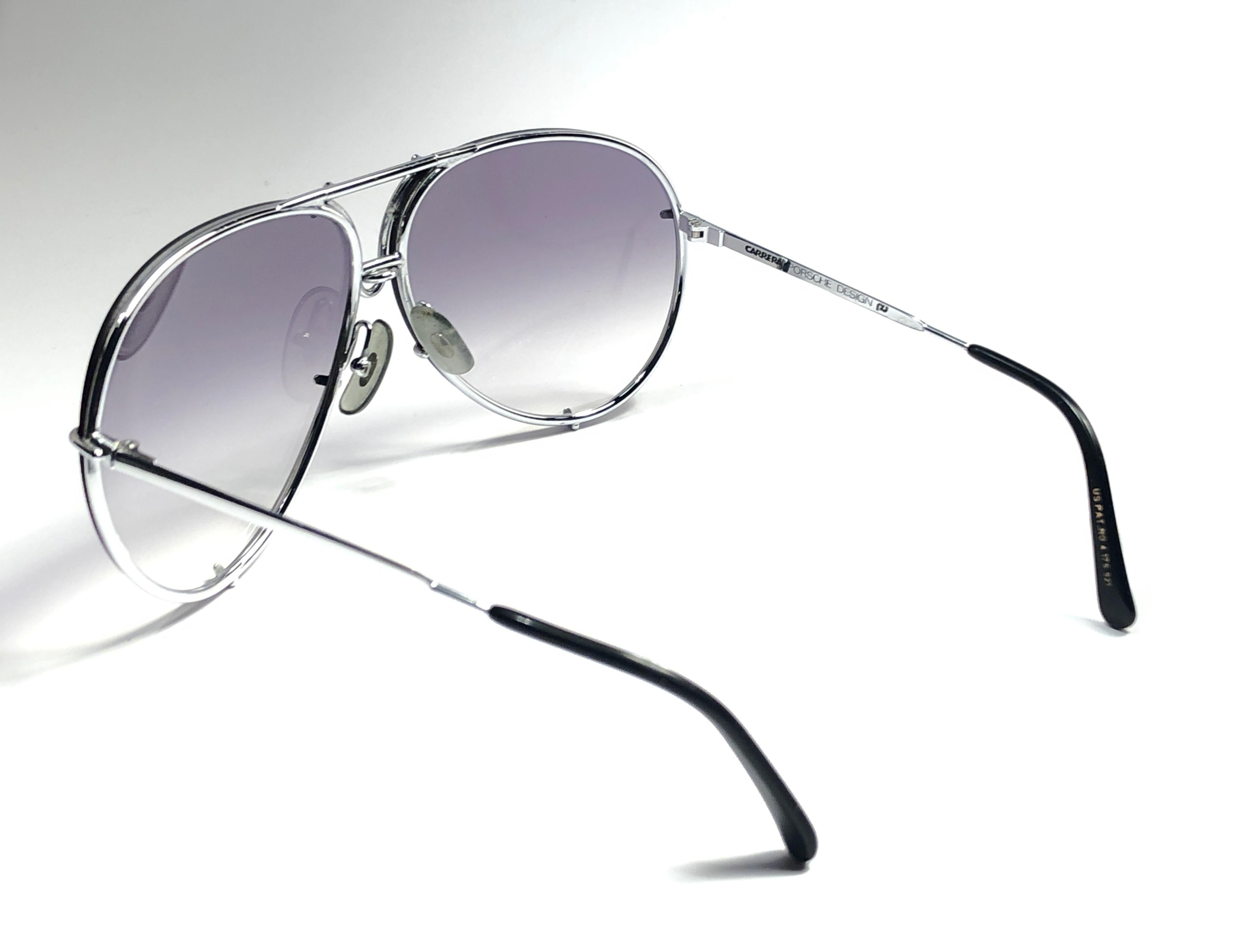 Black New Vintage Porsche Design 5623 Silver Oversized Aviator Sunglasses Austria
