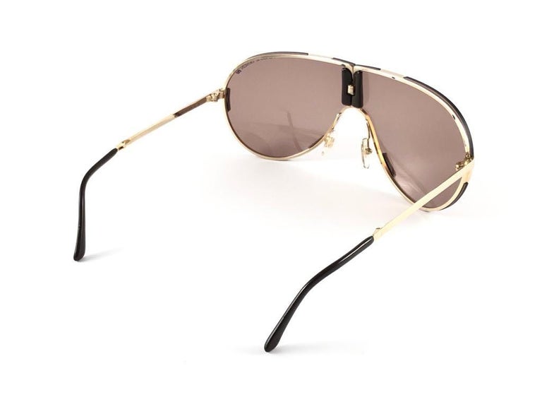 New Vintage Porsche Design 5629 40 Gold Foldable Sunglasses 1990s