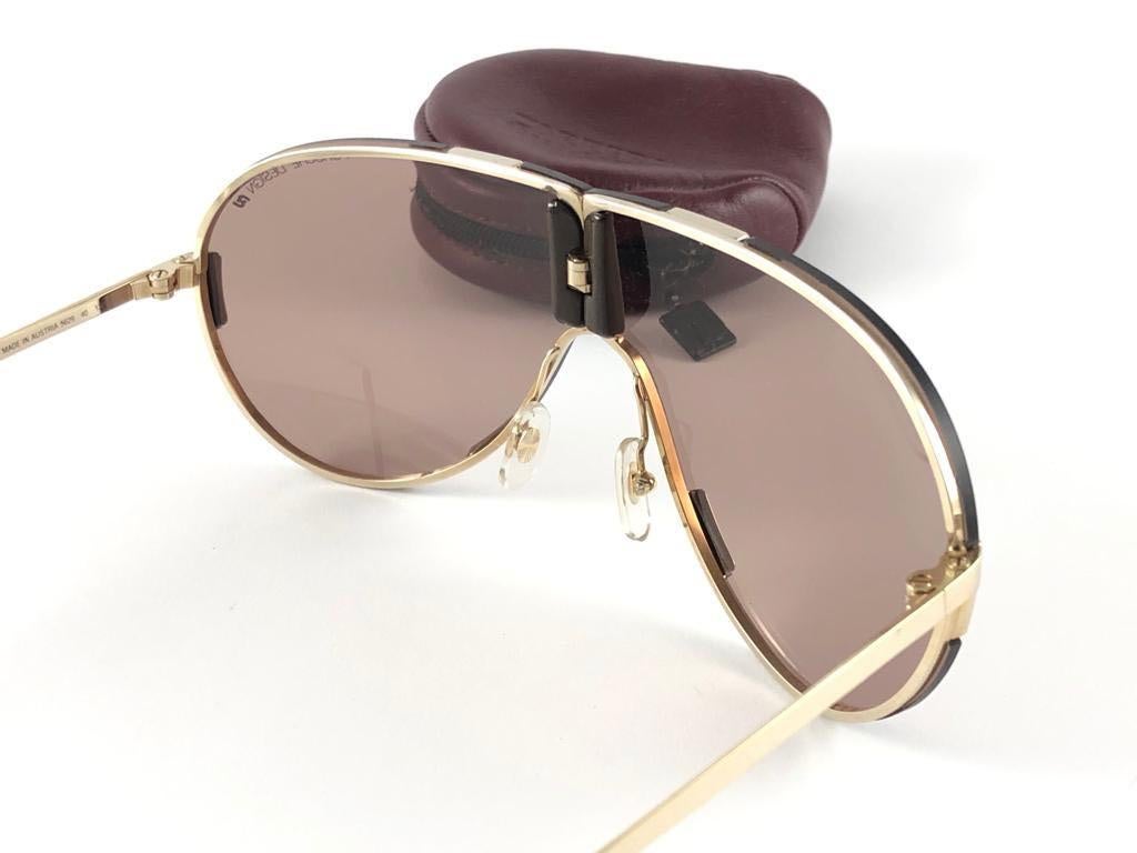 New Vintage Porsche Design 5629 40 Gold Foldability Sunglasses 1990 en vente 7