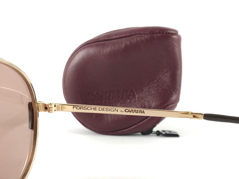 Nuevo Vintage Porsche Design 5629 40 Gafas de sol plegables de oro