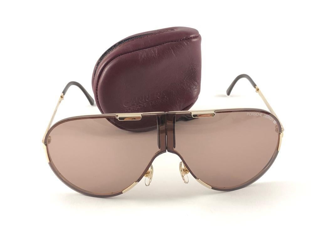 New Vintage Porsche Design 5629 40 Gold Foldability Sunglasses 1990 en vente 2