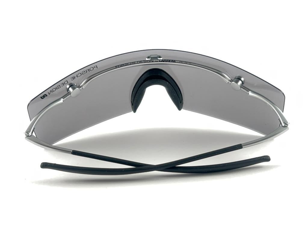 New Vintage Porsche Design 5693 Silver Foldable Flat Light Sunglasses 1990s 6
