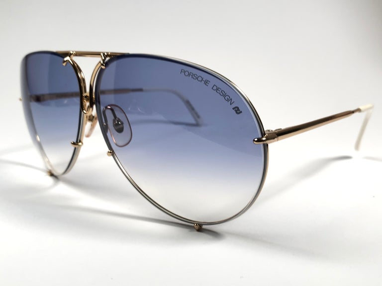 New Vintage Porsche Design By Carrera 5621 White Gold Large Sunglasses ...