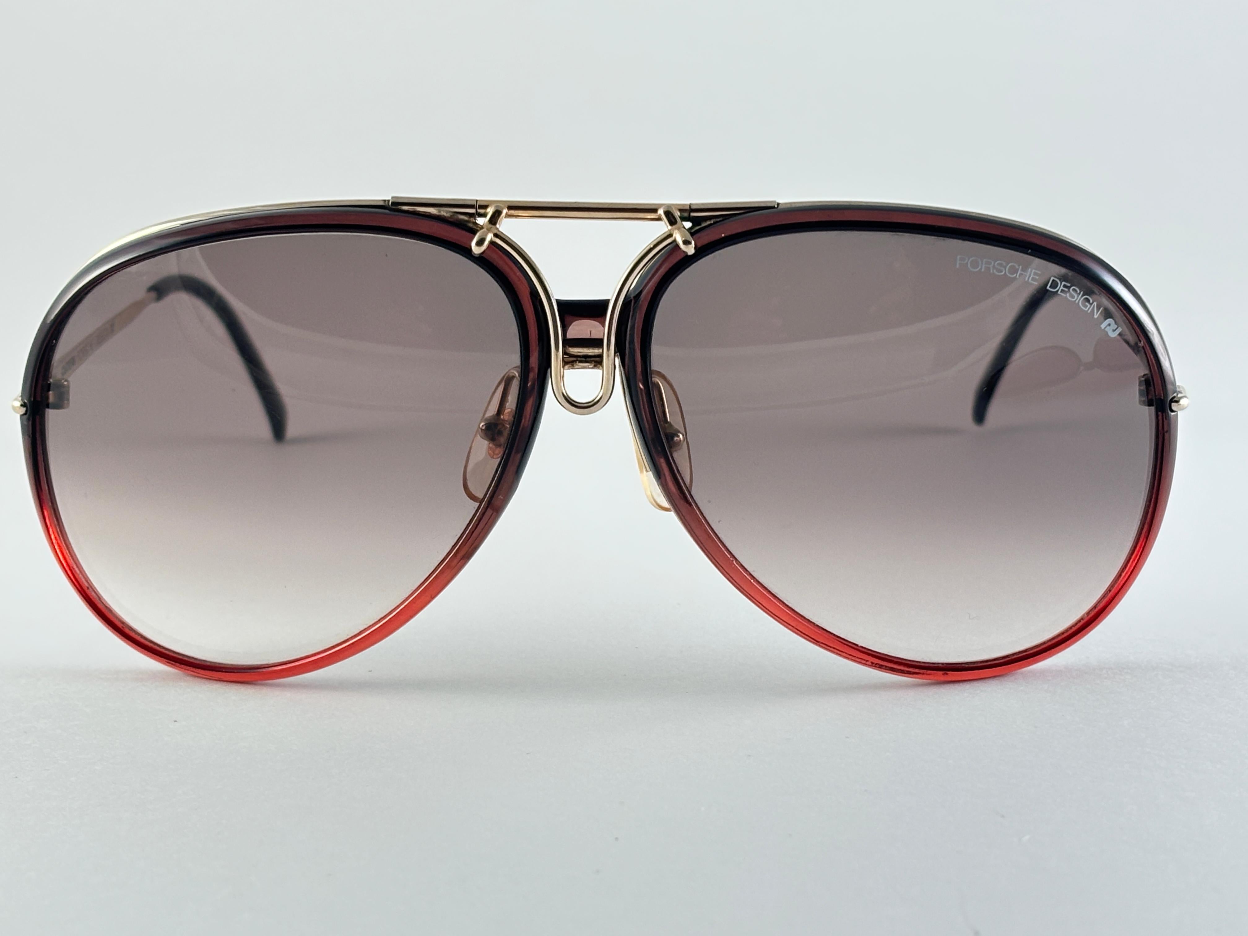 New Vintage Porsche Design By Carrera 5632 Interchangeable Half Frame Sunglasses Unisexe en vente