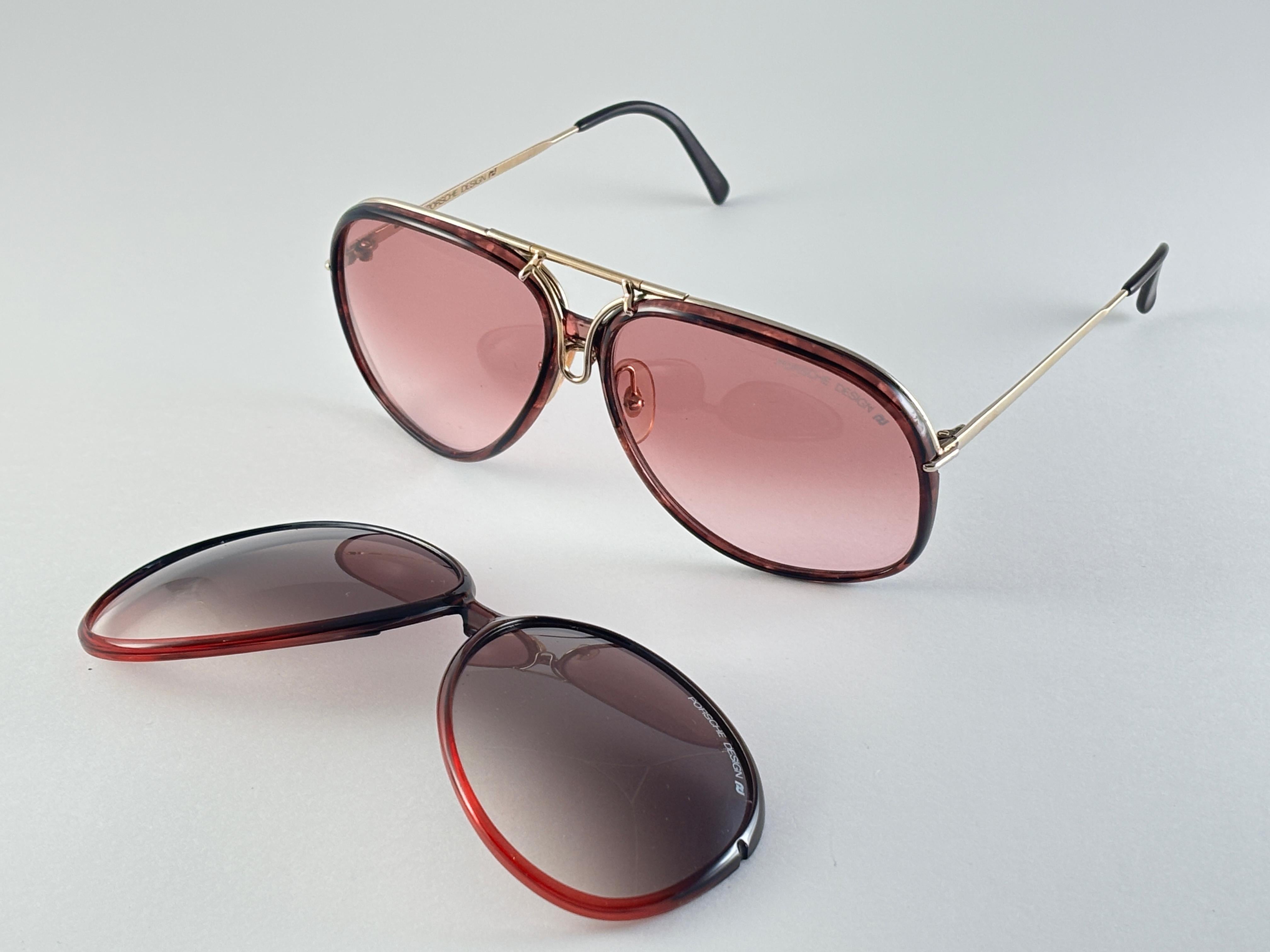 New Vintage Porsche Design By Carrera 5632 Interchangeable Half Frame Sunglasses en vente 1