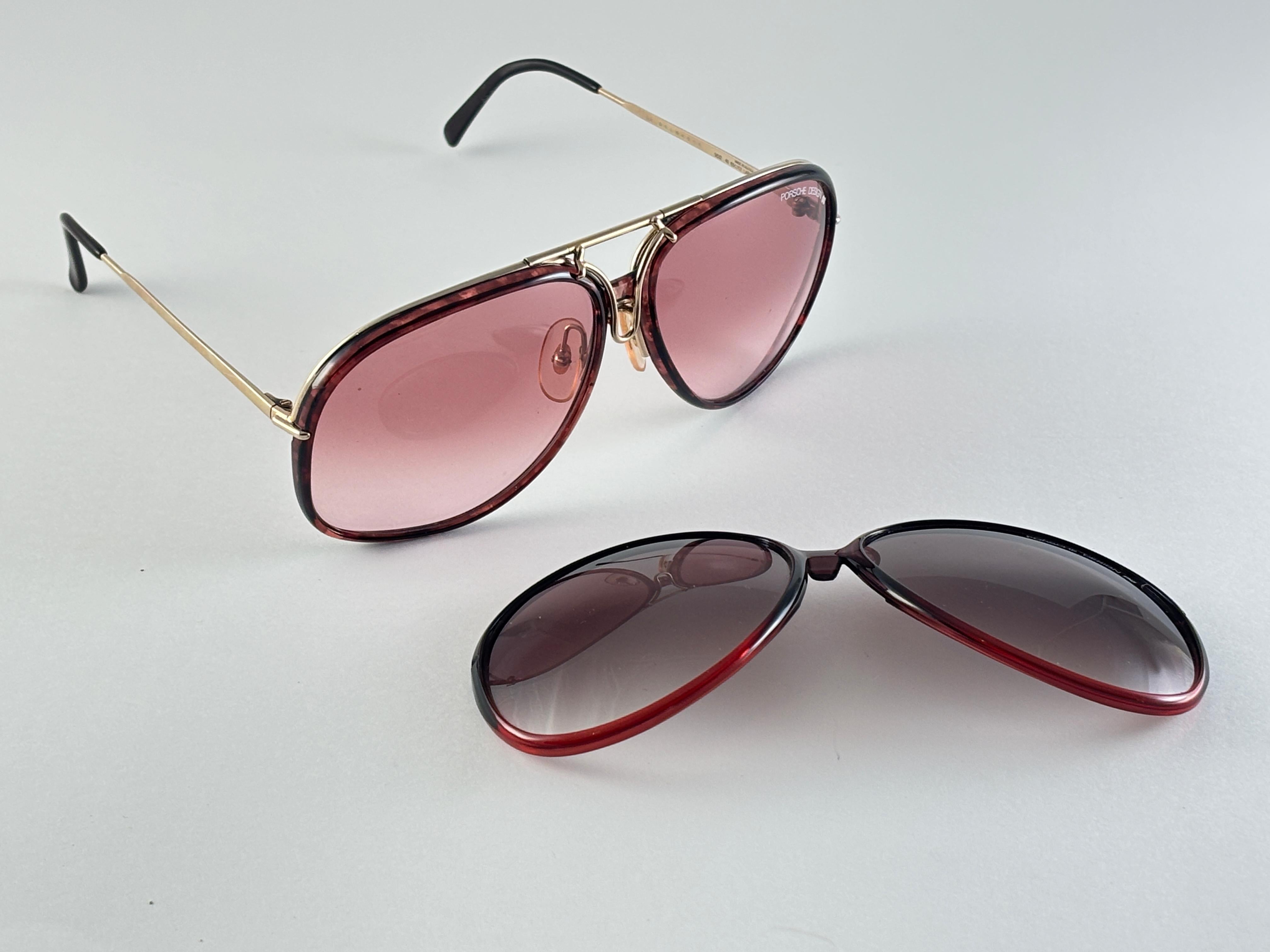 New Vintage Porsche Design By Carrera 5632 Interchangeable Half Frame Sunglasses en vente 2