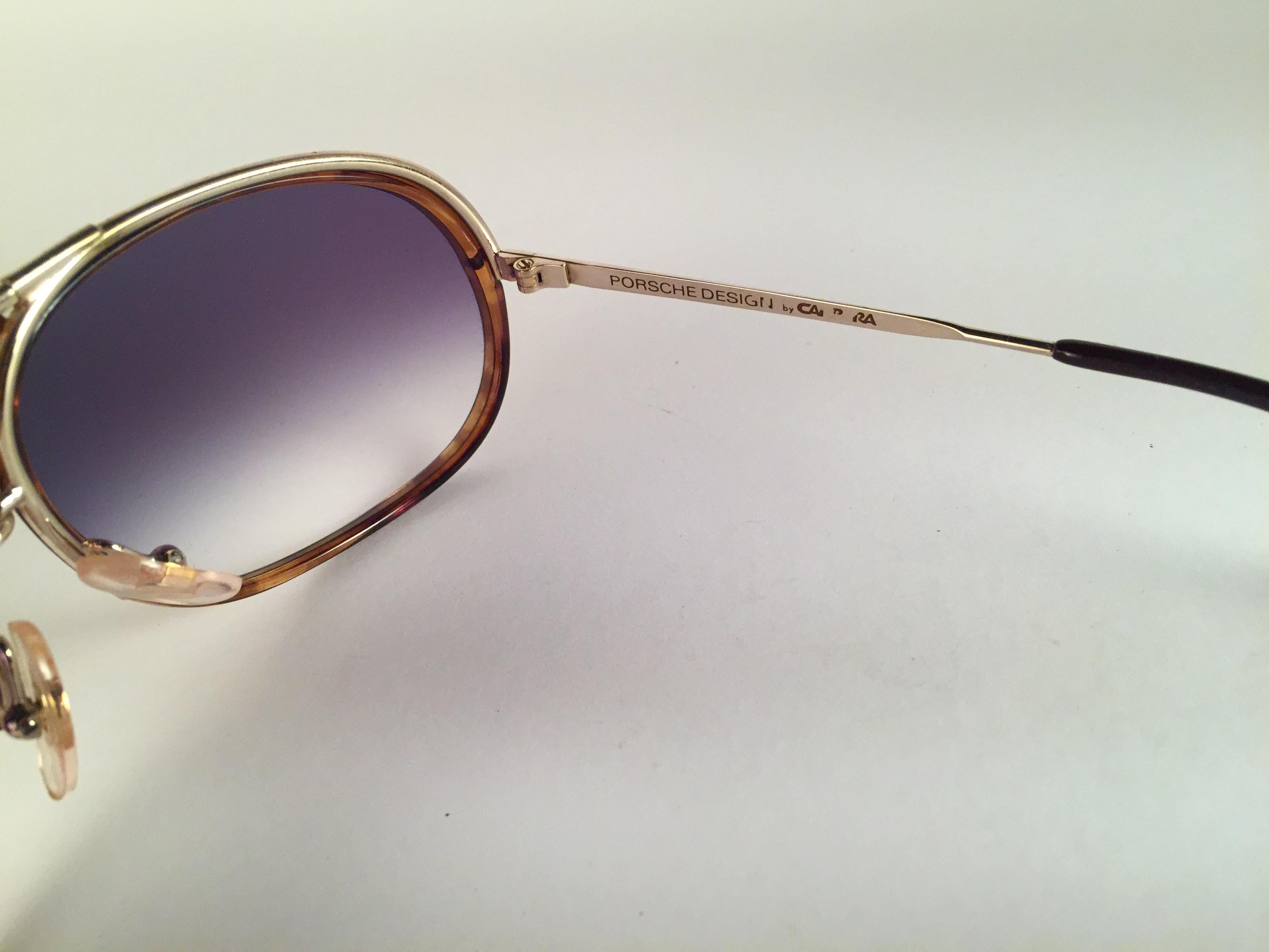 New Vintage Porsche Design By Carrera 5632 Tortoise & Gold Sunglasses In New Condition In Baleares, Baleares