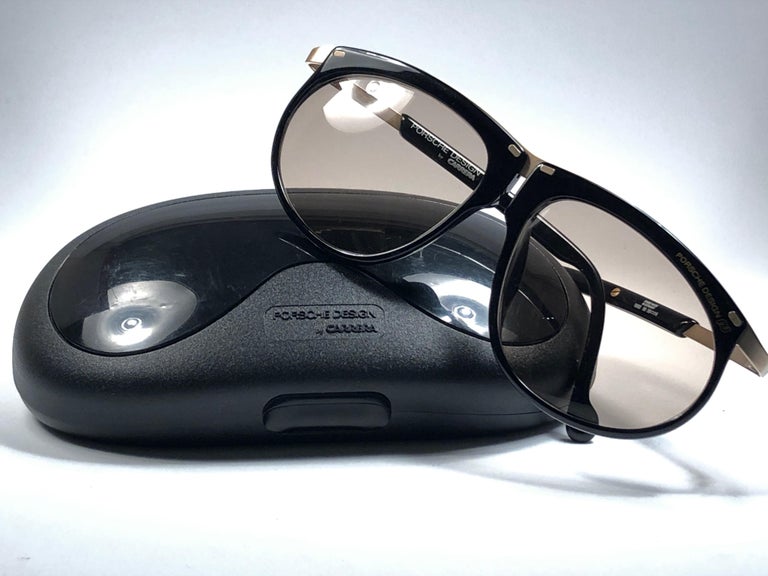 New Vintage Porsche Design By Carrera 5660 Black and Gold Sunglasses at ...