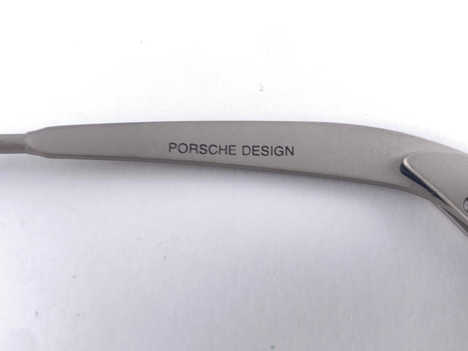 New Vintage Porsche P0082 Shield Frame Silver 1990 Sunglasses Made in Ireland In New Condition For Sale In Baleares, Baleares