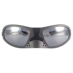 New Vintage Porsche P3001 B Nose Guard Frame Silver Mirror Lens 1990 Sunglasses