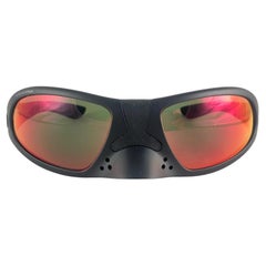 New Vintage Porsche P3001 Nose Guard Frame Red Mirror Lenses 1990's Sunglasses