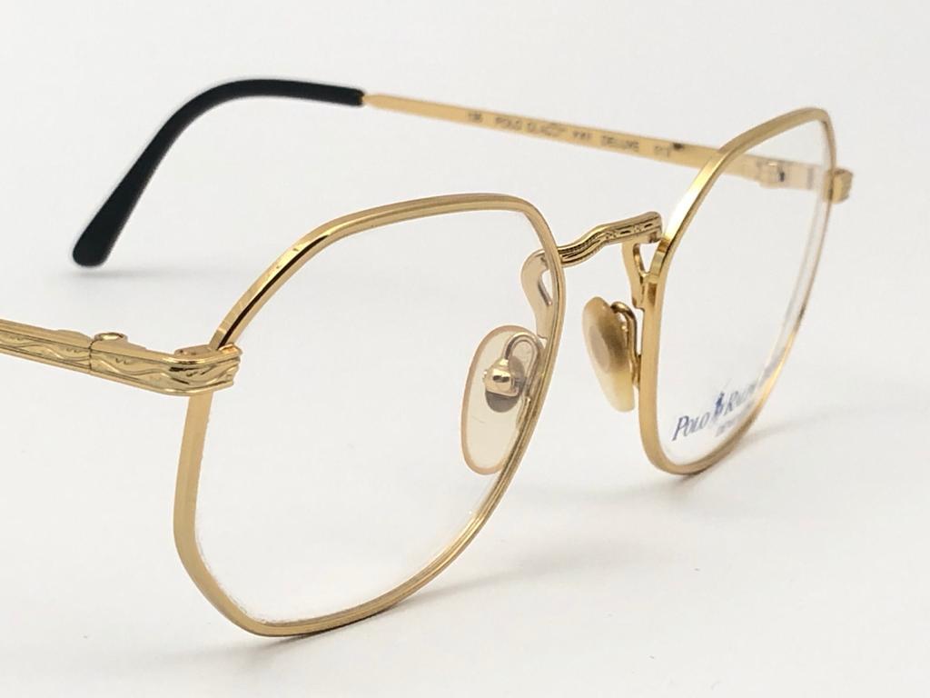 Women's or Men's New Vintage Ralph Lauren Classic Gold XXII RX 1990 Sunglasses For Sale